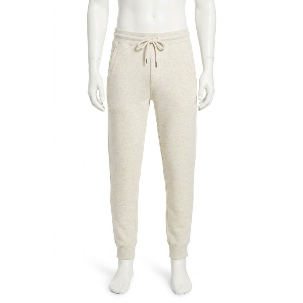 NEW FAHERTY high standard fleece long sleeve sweatpants in antique ivory heather